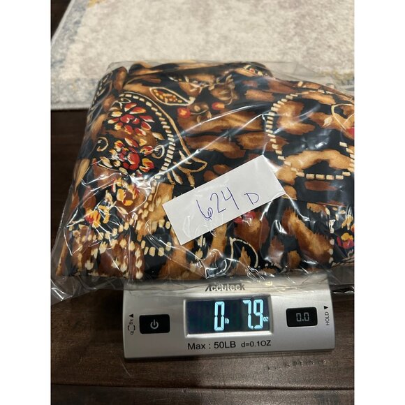 Jones New York Button Front Blouse Brown Black Sz 1X  Paisley Animal Print Work - Picture 10 of 10